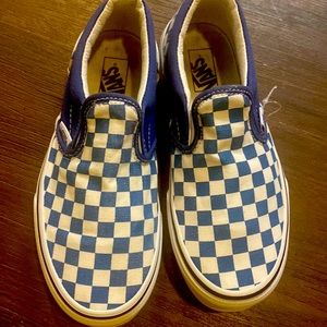Blue and White Checkered Vans